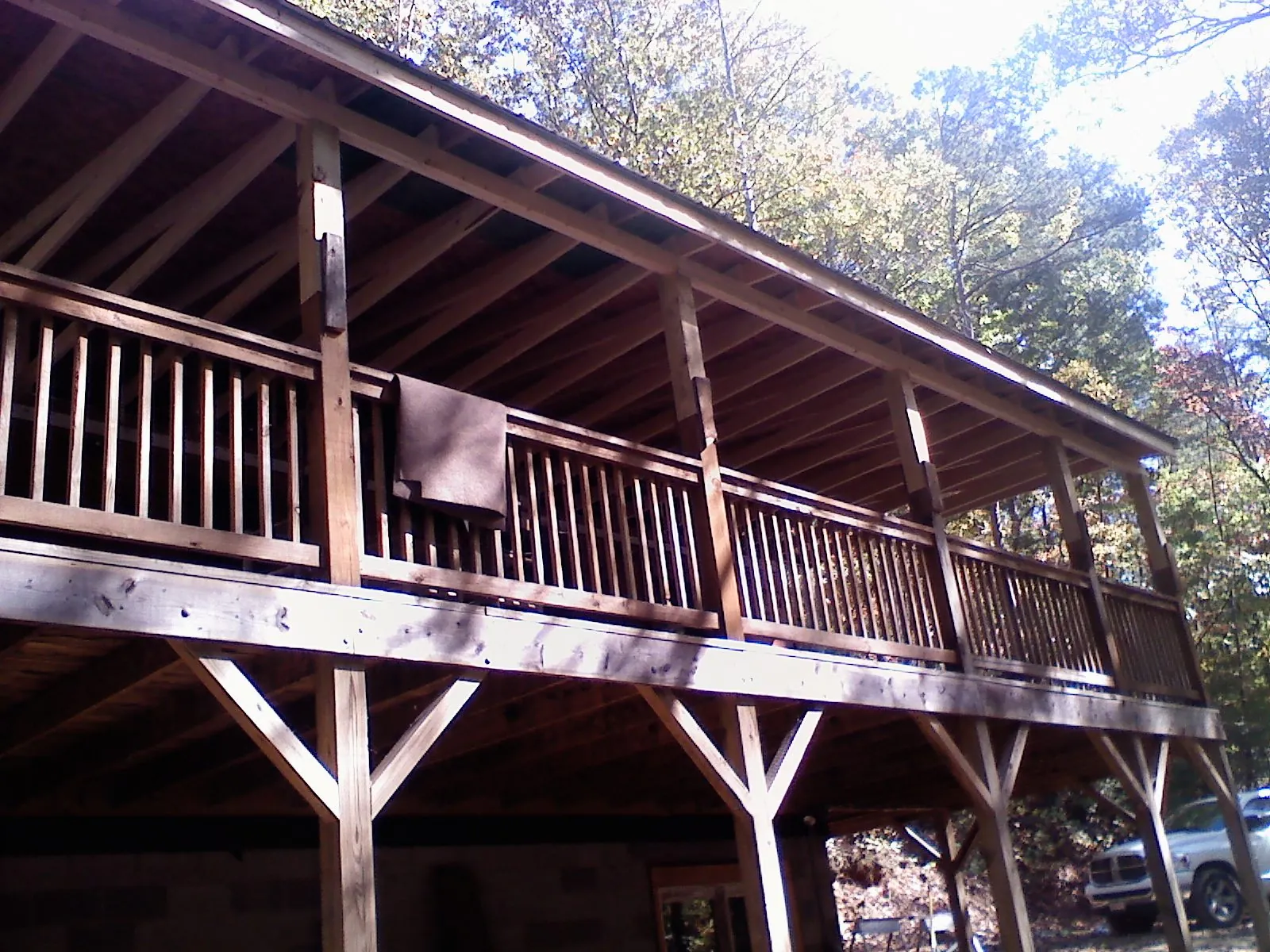 Timber framing under a new elevated porch and deck — Roof Leak Repair in West Berlin by Roofing Brothers